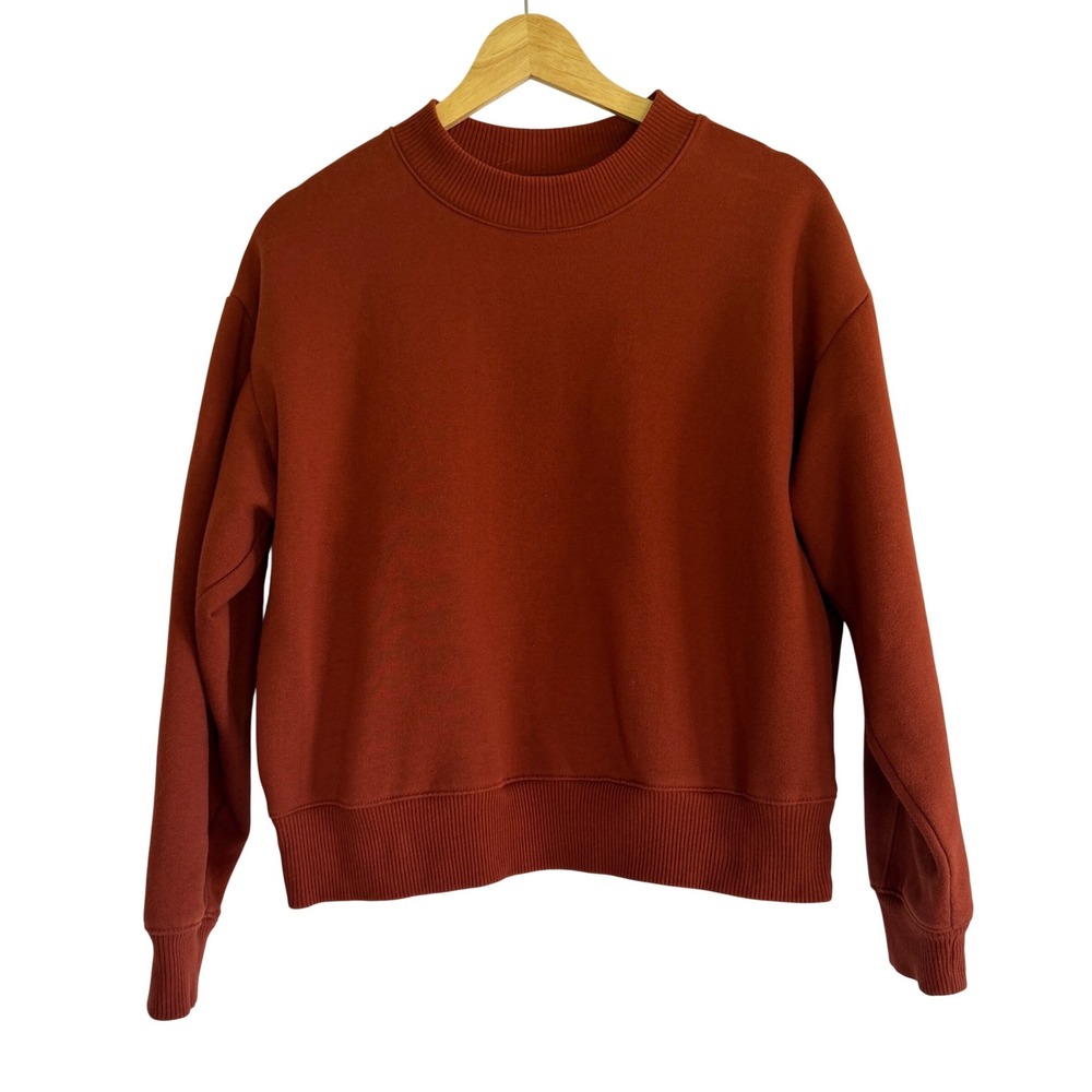 A New Day Womens Rust Orange Crewneck Sweatshirt Drop Shoulder‎ Pullover Size M